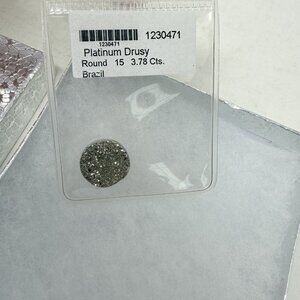 Shop LC Platinum‎ Shimmer Drusy Round Loose Gemstone for Jewelry Making 5442
